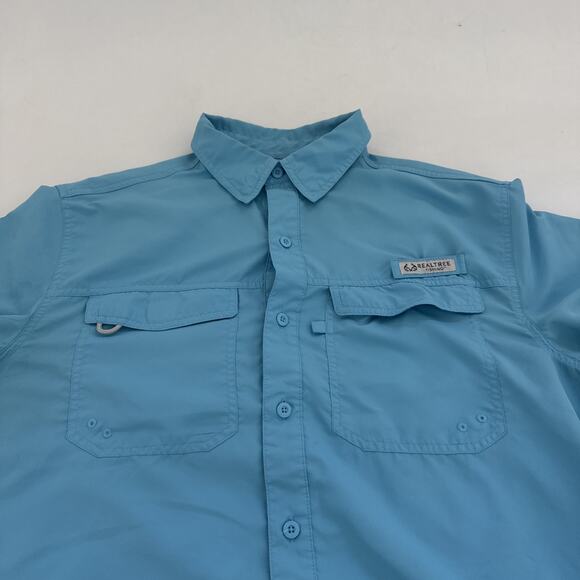 REALTREE Mens Short Sleeve Fishing Guide Shirt Outdoors Hiking Large Real Tree - Picture 2 of 10